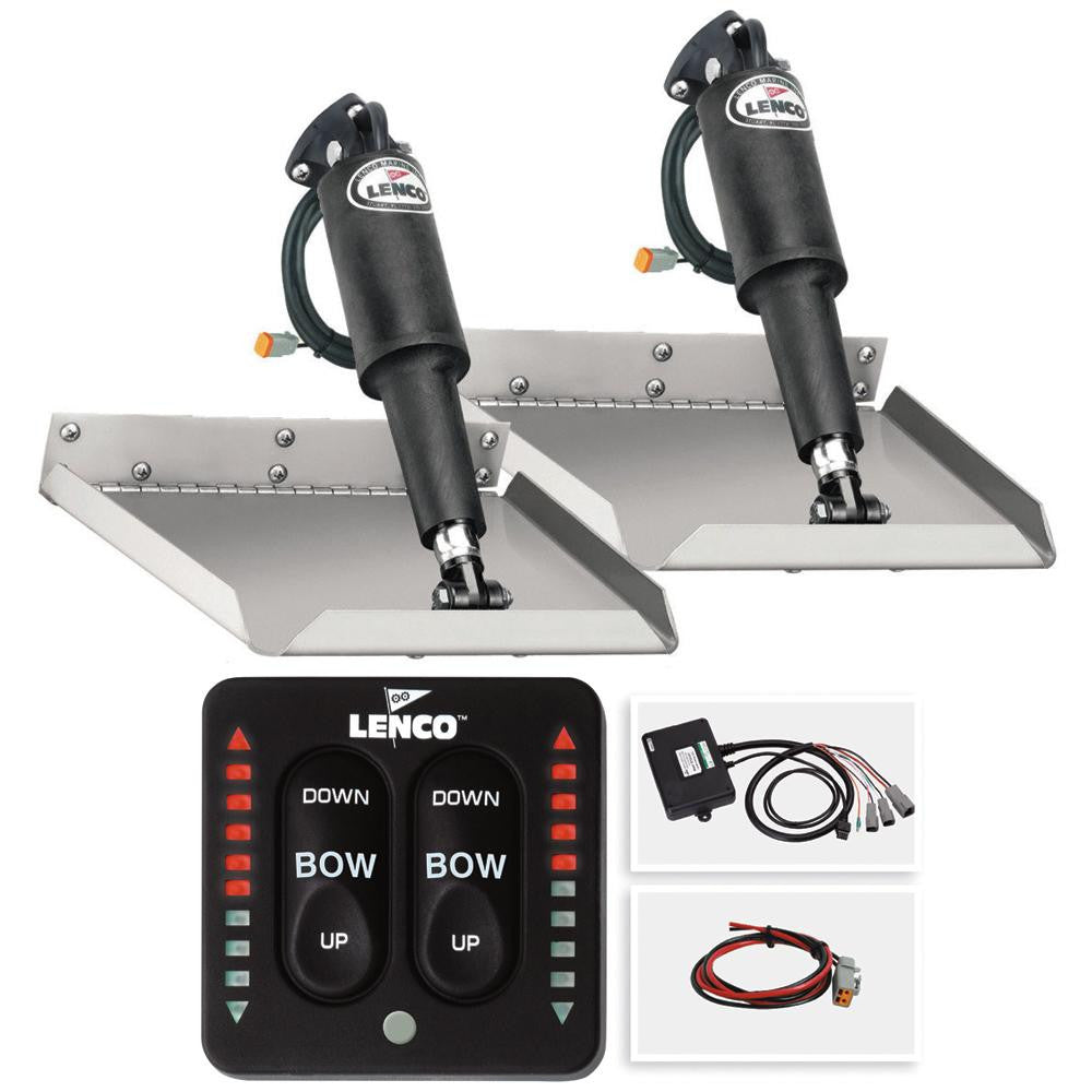 Lenco 9" x 12" Edge Mount Trim Tab Kit w-LED Indicator Switch Kit