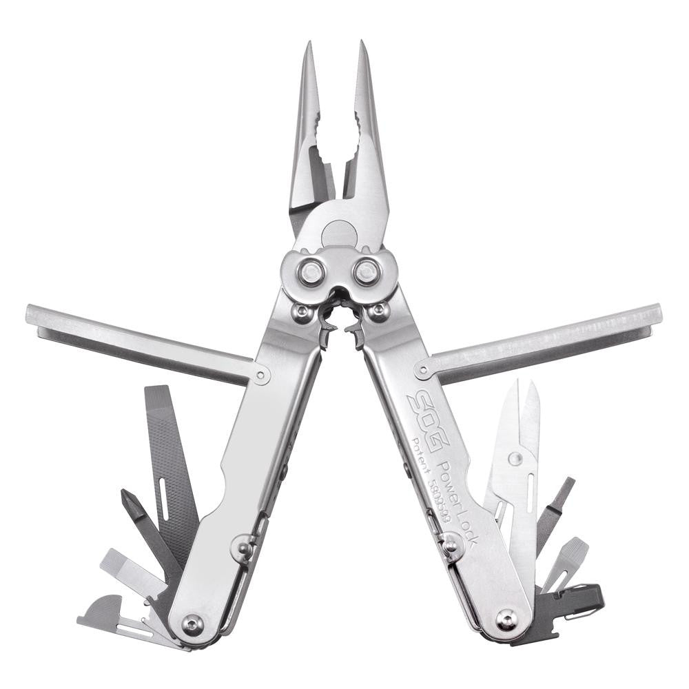 SOG PowerLock Traveler w-Scissors - Satin Polish