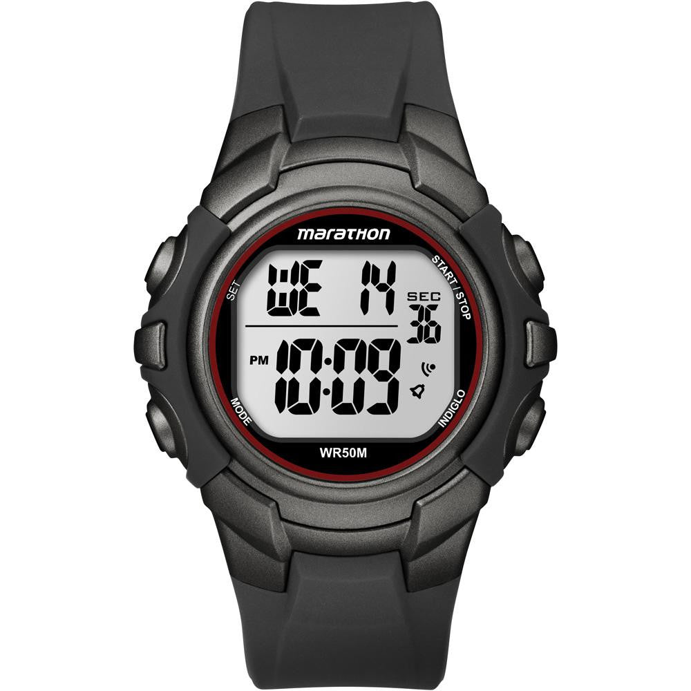 Timex Marathon Digital Full-Size Watch - Black-Gunmetal