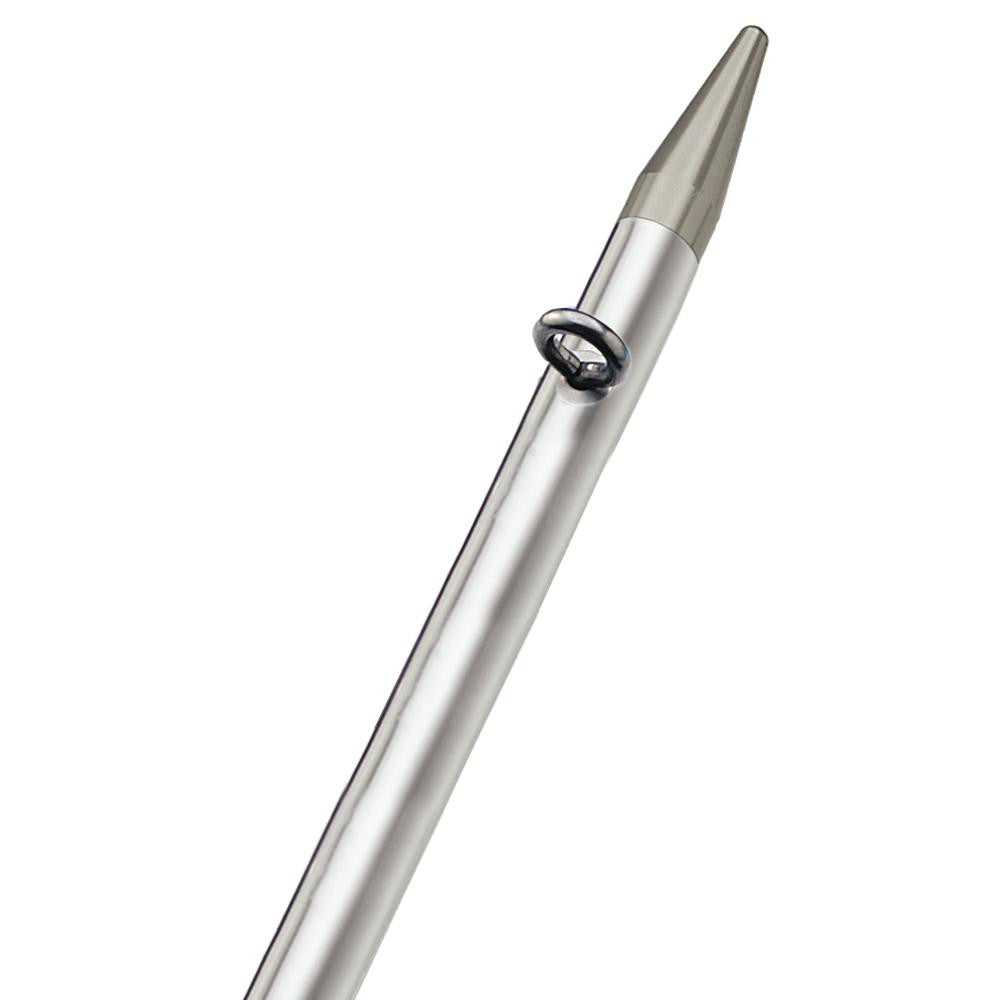 TACO 8' Center Rigger Pole - Silver w-Silver Rings & Tip - 1-1-8" Butt End Diameter