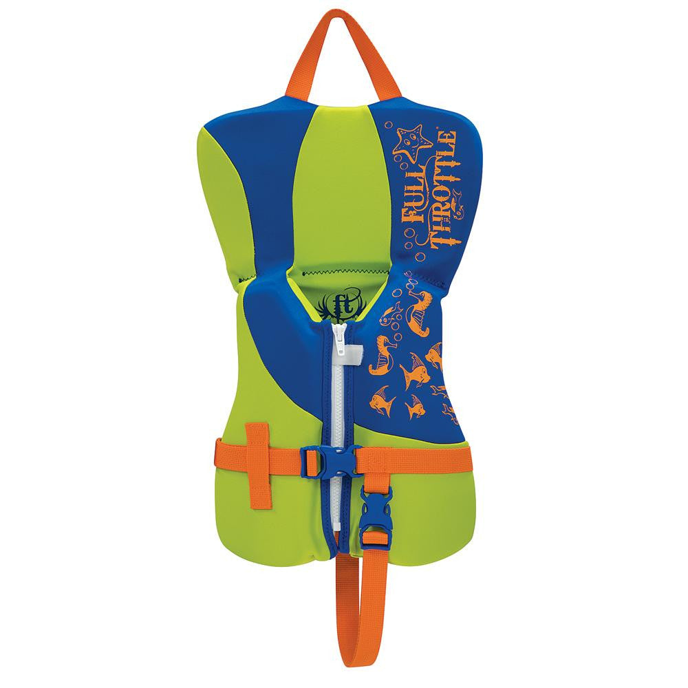 Full Throttle Rapid-Dry Life Vest - Infant Less Than 30lbs - Blue-Lime Green