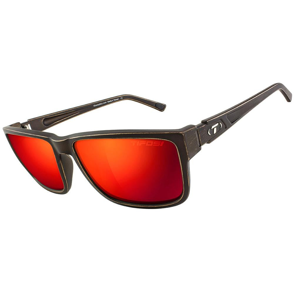 Tifosi Hagen XL Clarion Red Lens Sunglasses - Distressed Bronze