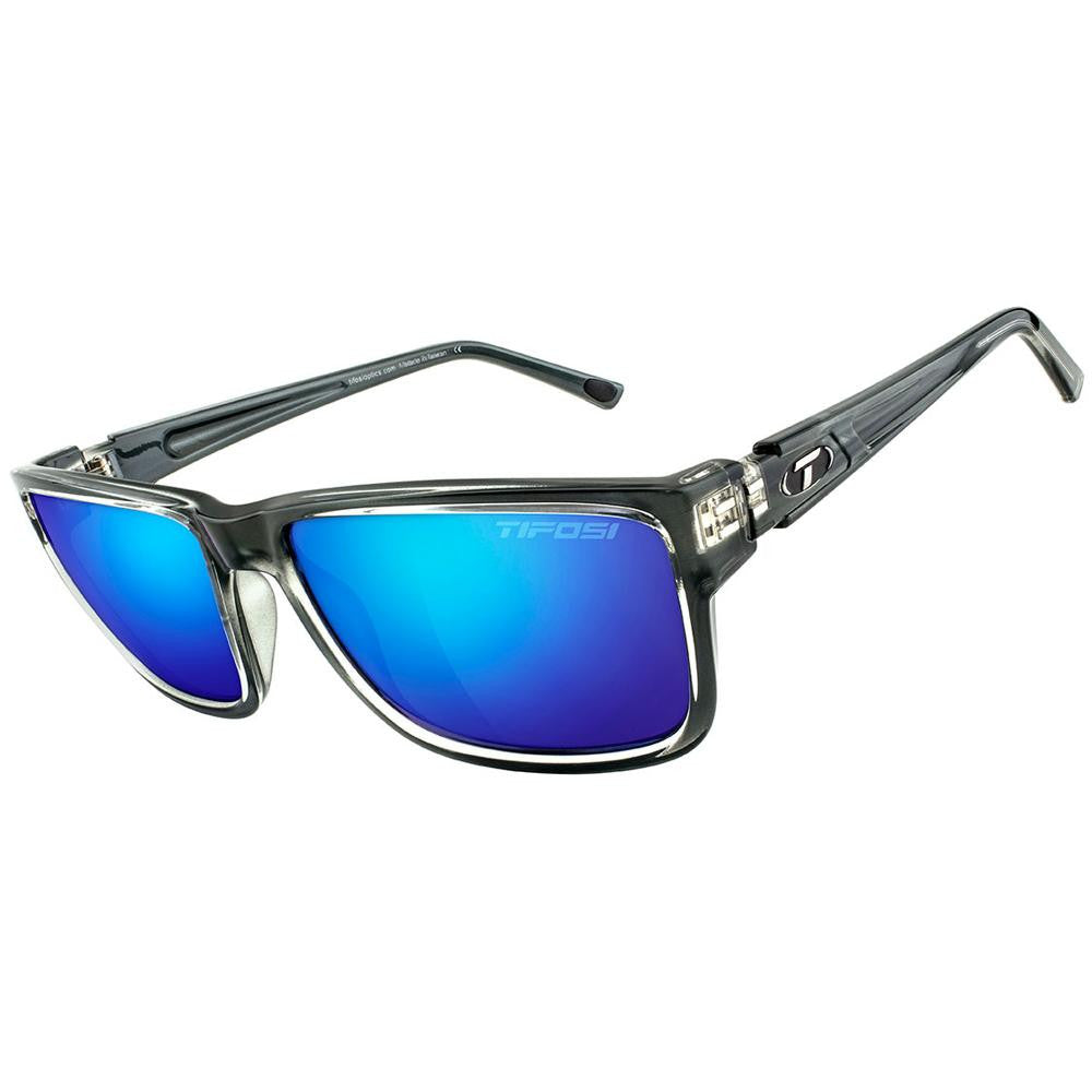 Tifosi Hagen XL Smoke Bright Blue Lens Sunglasses - Crystal Smoke