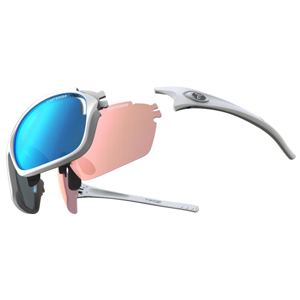 Tifosi Launch S.F. AC Red™-Clarion Blue-Clear Lens Sunglasses - Matte White