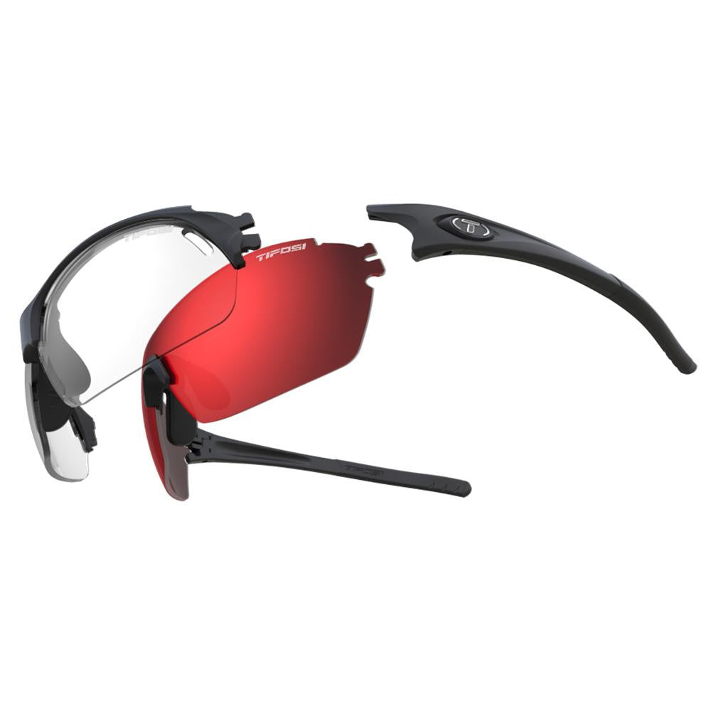 Tifosi Launch H.S. AC Red™-Clarion Red-Clear Lens Sunglasses - Matte Black