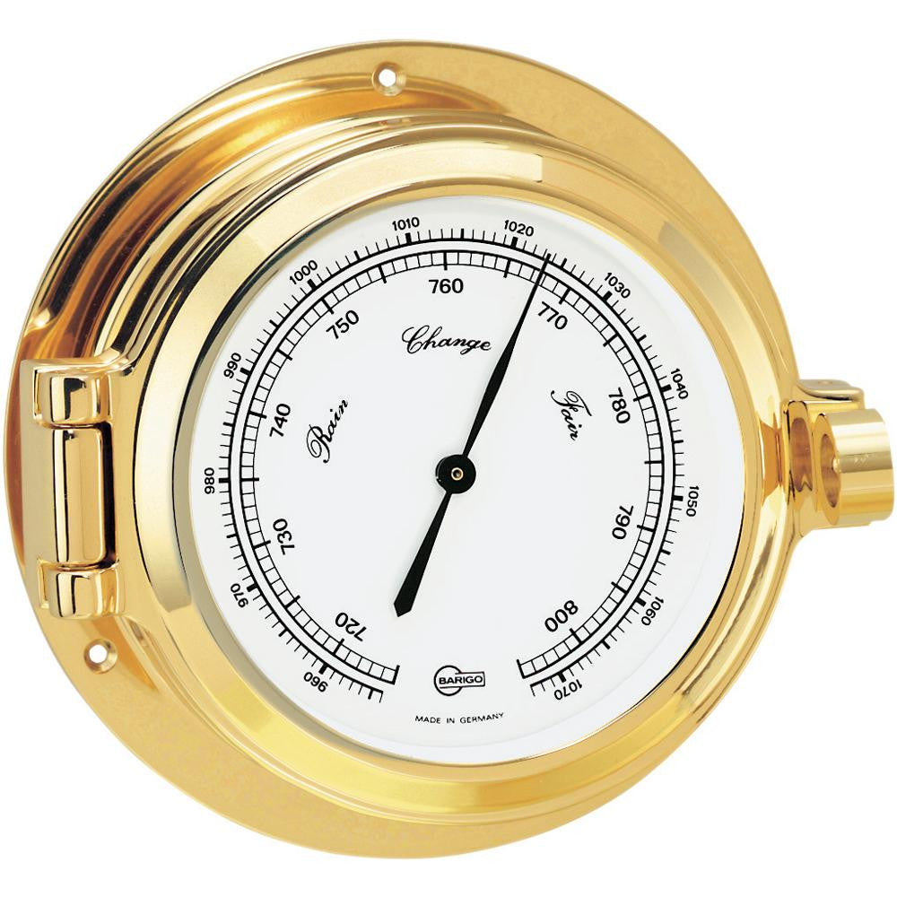 BARIGO Poseidon Series Porthole Ship's Barometer - Brass Housing - 3.3" Dial
