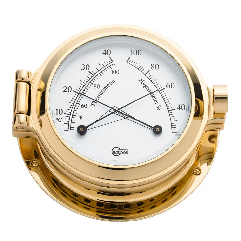 BARIGO Poseidon Series Porthole Ship's Comfortmeter - Brass Housing - 3.3" Dial