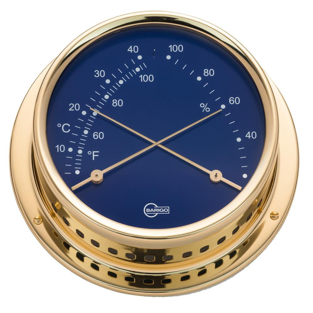 BARIGO Regatta Series Ship's Comfortmeter - Brass Housing - Blue 4" Dial