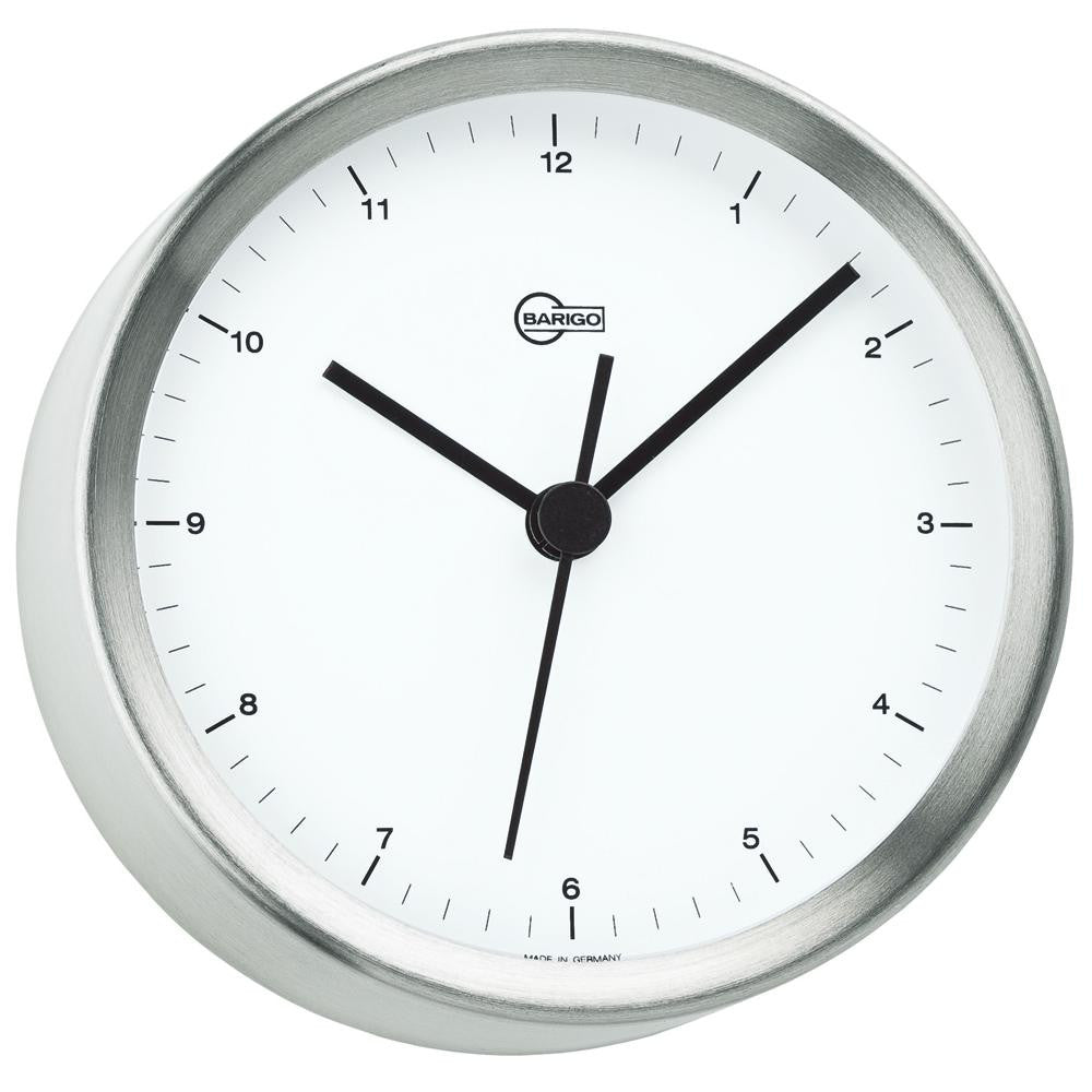 BARIGO Steel Series Quartz Ship's Clock - Stainless Steel Housing - 4" Dial