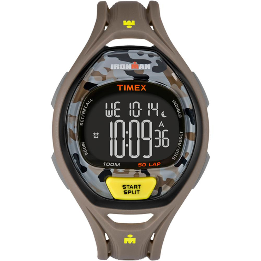 Timex Ironman Sleek 50 Full-Size Watch - Grey-Yellow Camo