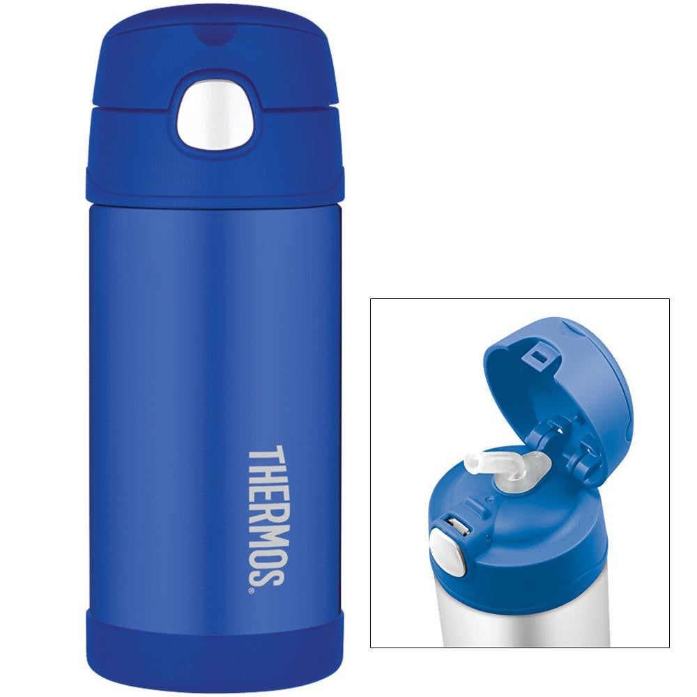 Thermos FUNtainer™ Stainless Steel, Insulated Straw Bottle - Blue - 12 oz.