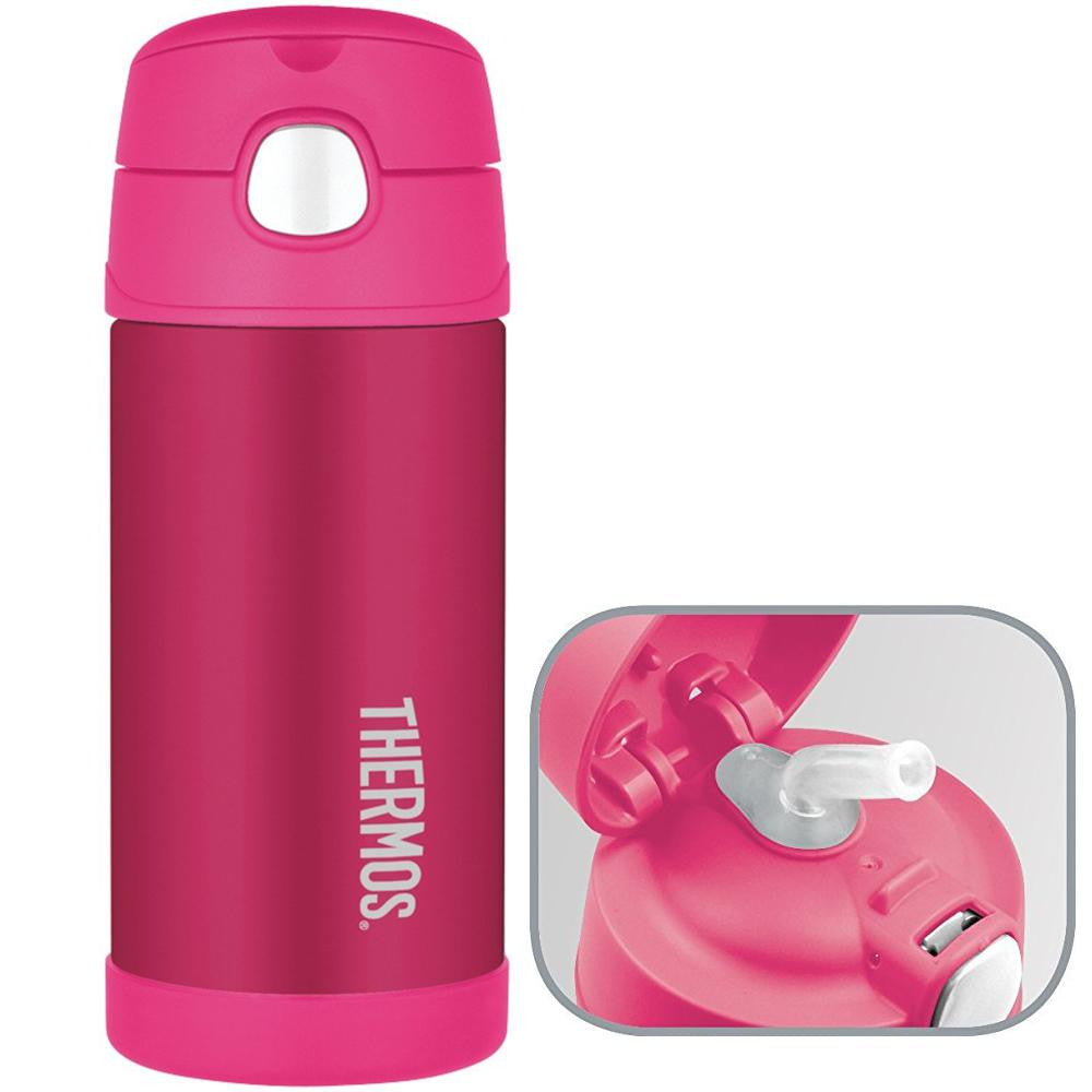 Thermos FUNtainer™ Stainless Steel, Insulated Straw Bottle - Pink - 12 oz.