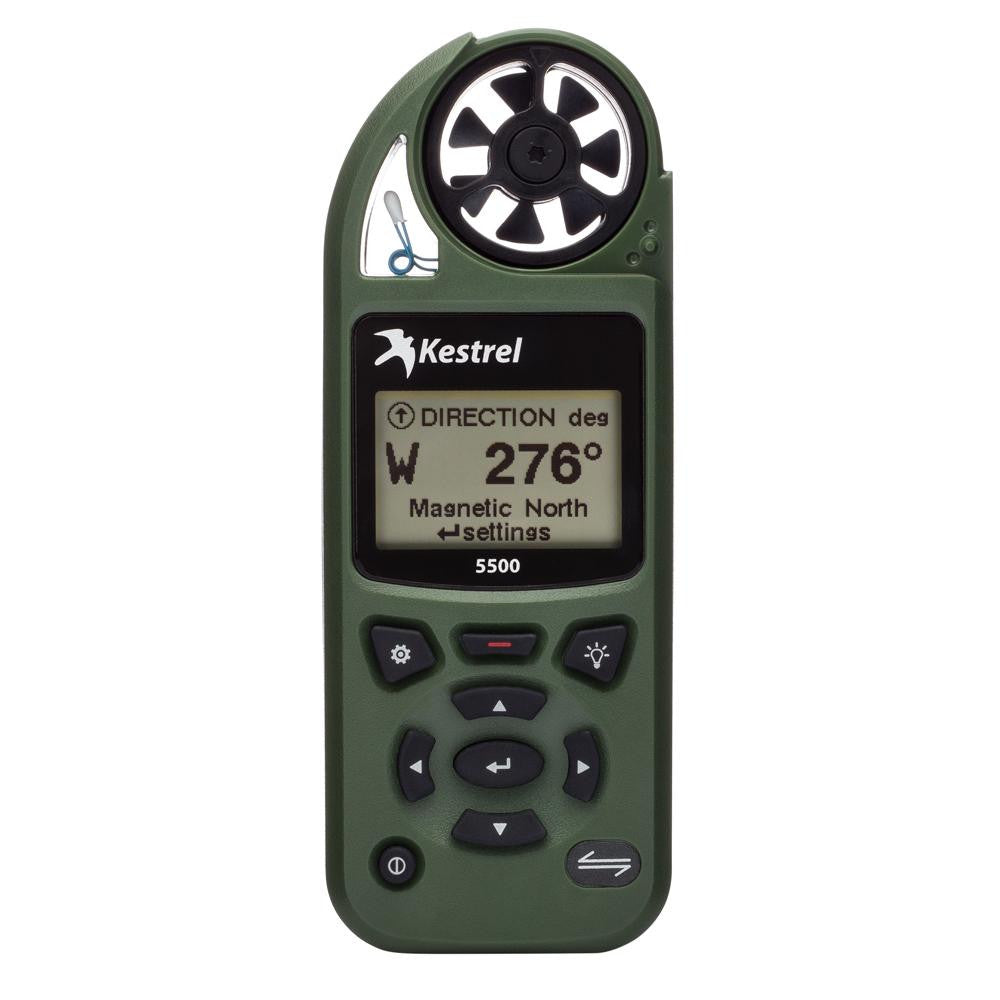 Kestrel 5500 Pocket Weather Meter w-Link + Vane Mount - Olive