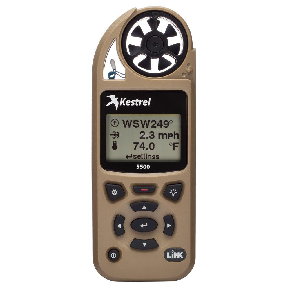 Kestrel 5500 Pocket Weather Meter w-Link + Vane Mount - Desert Tan