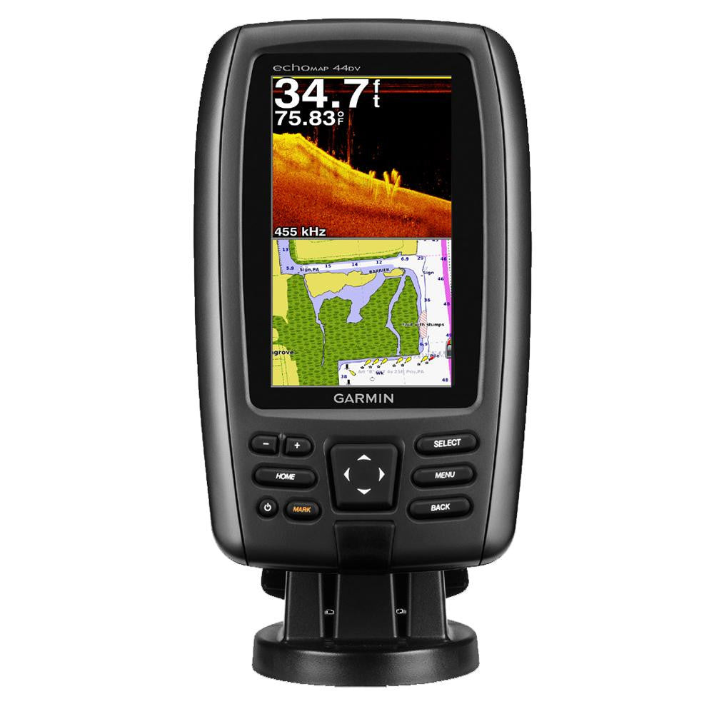 Garmin echoMAP™ CHIRP 44dv w-BlueChart® g2 & Wide CHIRP DownVü™ 455-800kHz Transducer