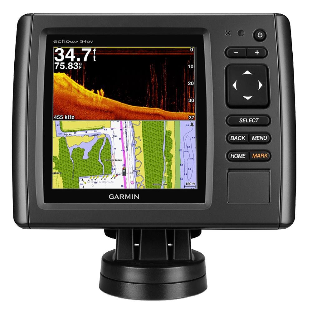 Garmin echoMAP™ CHIRP 54dv w-BlueChart® g2 & Mid-Band CHIRP DownVü 260-455kHz Transducer