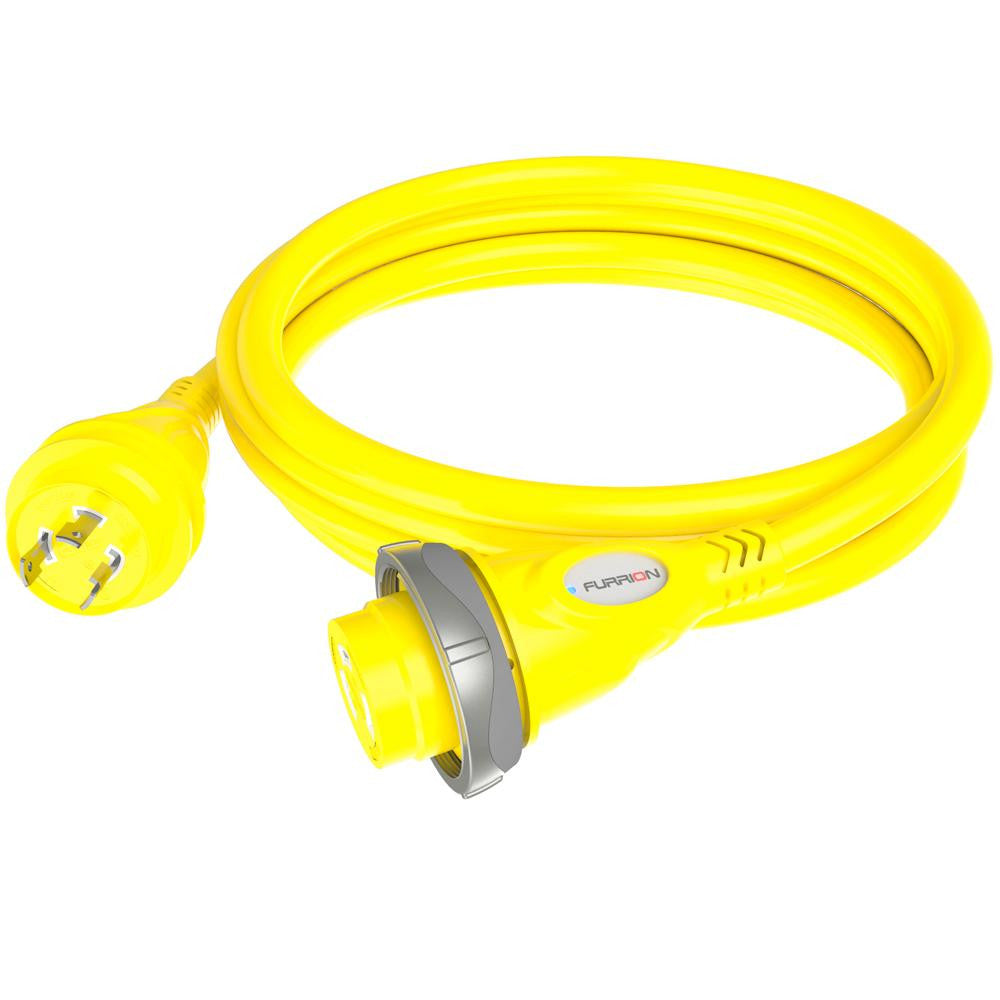 Furrion 30A 125V Marine Cordset 12ft Yellow w-LED