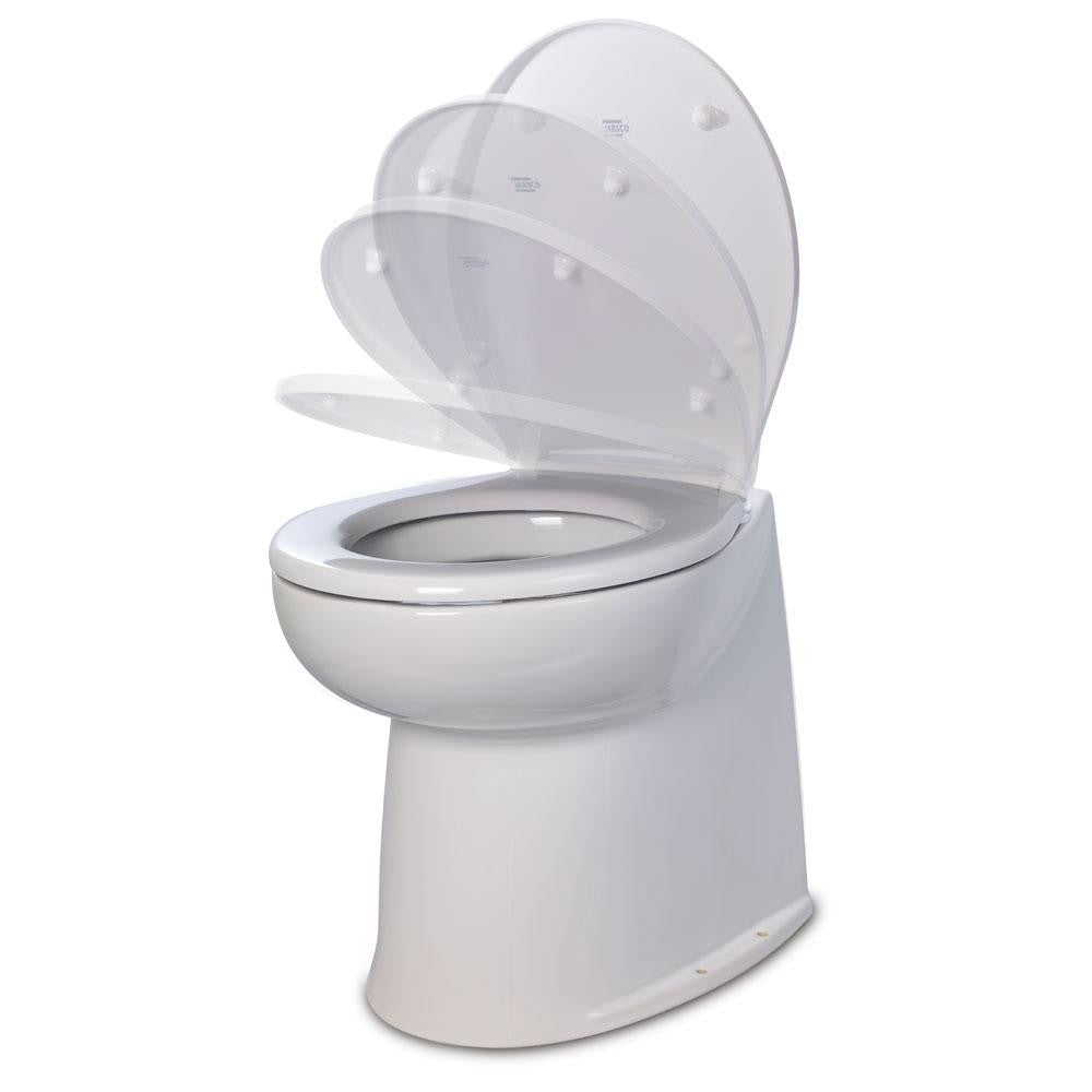 Jabsco 17" Deluxe Flush Raw Water Electric Toilet w-Soft Close Lid - 24V