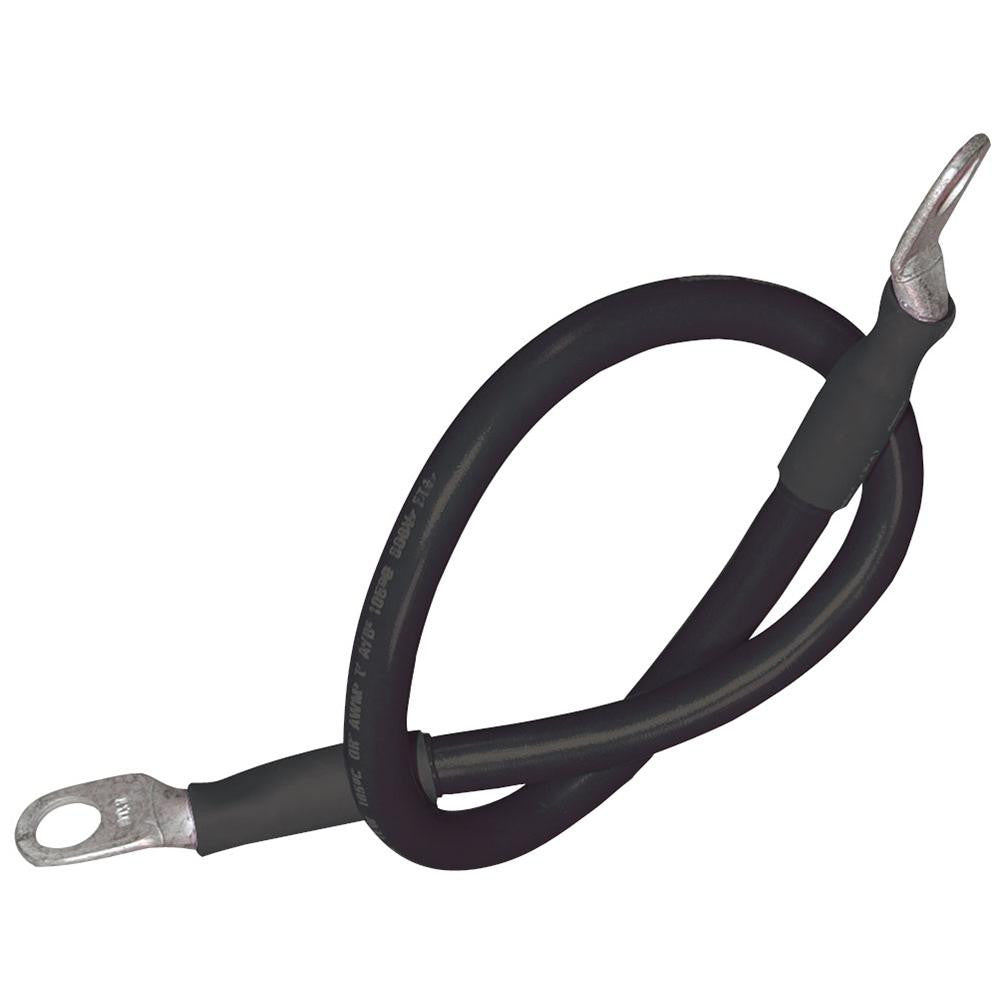 Ancor Battery Cable Assembly, 2 AWG (34mm²) Wire, 5-16" (7.93mm) Stud, Black - 48" (121.9cm)