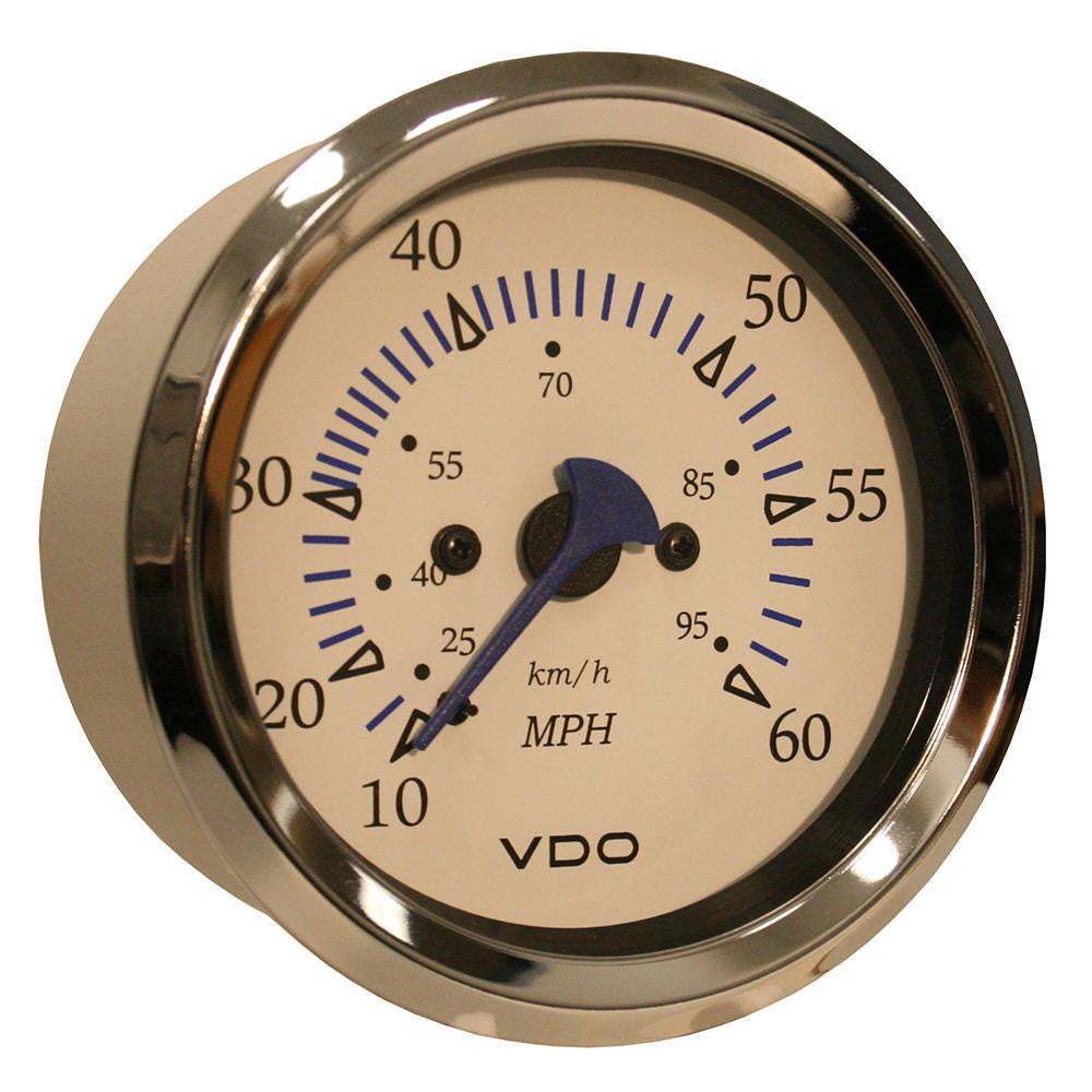 VDO Allentare White 60MPH 3-3-8" (85mm) Pitot Speedometer