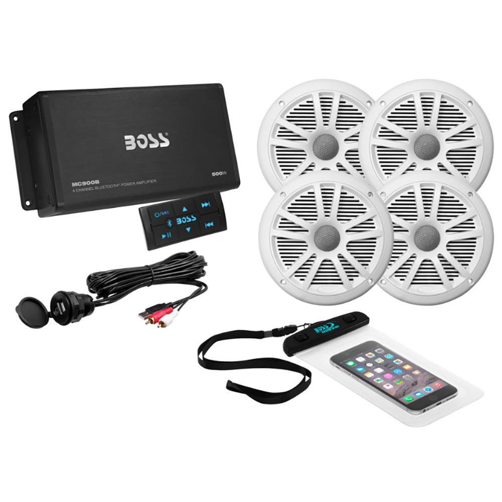Boss Audio ASK904B.64 4-Channel Bluetooth Amplifier w-4 Speakers