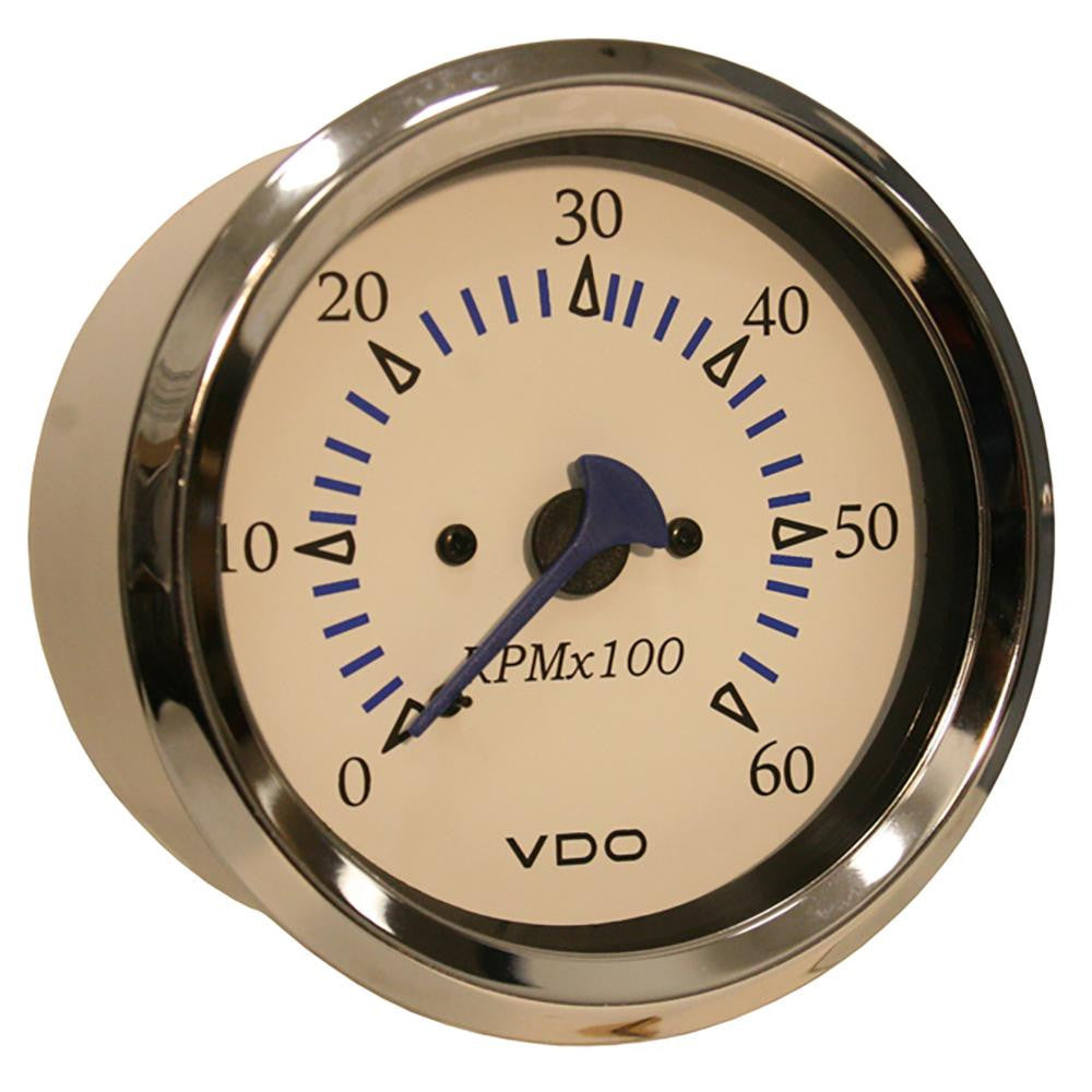 VDO Allentare White 6000RPM 3-3-8" (85mm) Sterndrive Tachometer - 12V