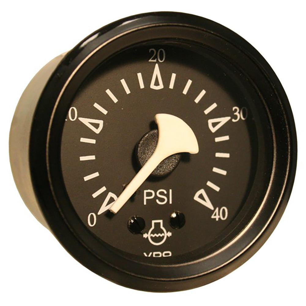 VDO Allentare Black 40PSI Mechanical Water Pressure Gauge - Black Bezel