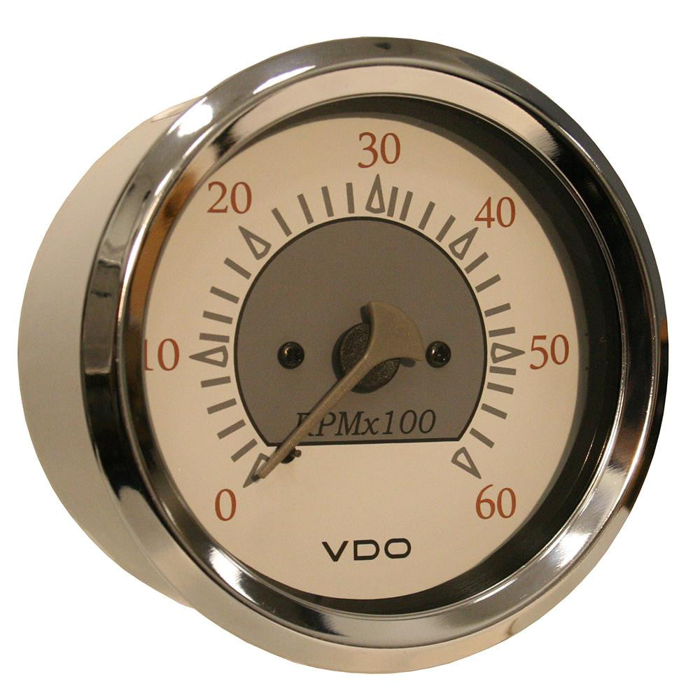 VDO Allentare White-Grey 6000RPM 3-3-8" (85mm) Sterndrive Tachometer - 12V