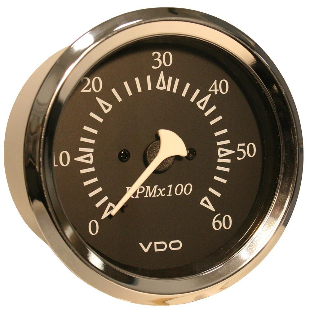 VDO Allentare Black 6000RPM 3-3-8" (85mm) Sterndrive Tachometer - 12V - Chrome Bezel