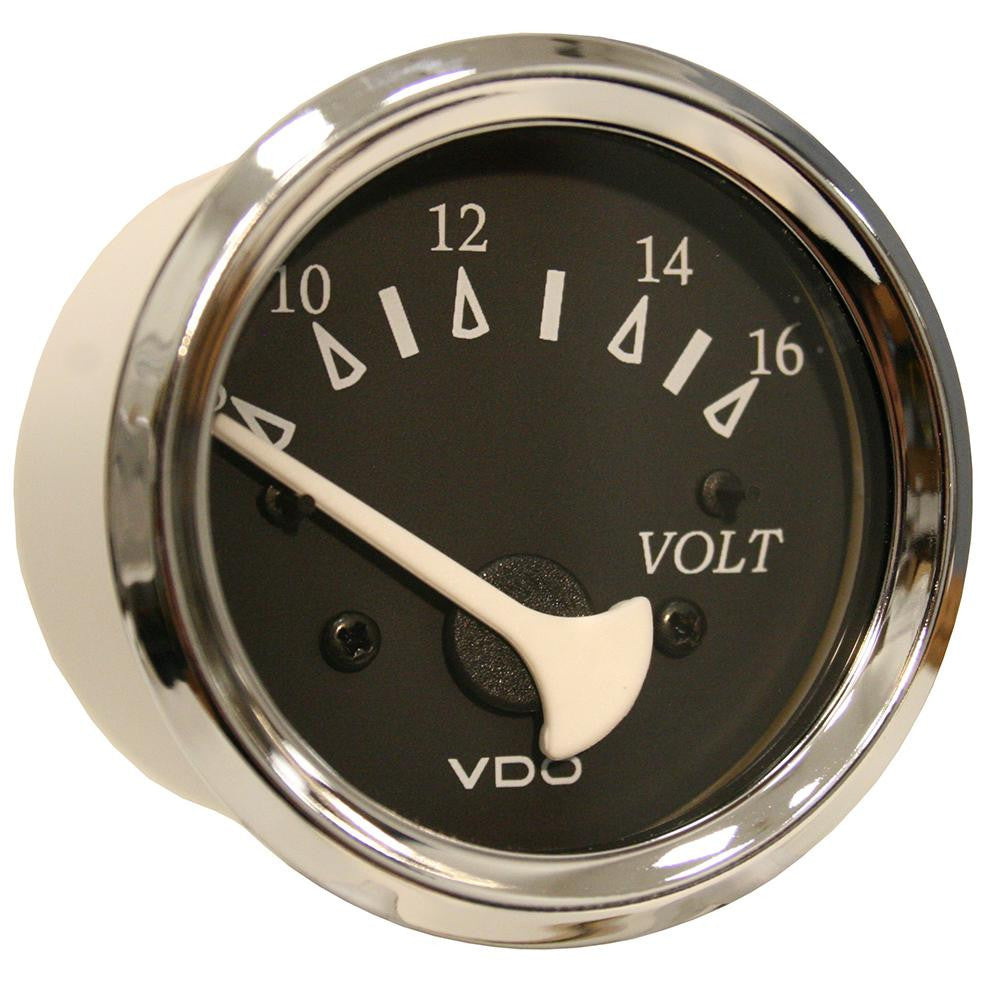 VDO Allentare Black Voltmeter - 8-16V - Chrome Bezel