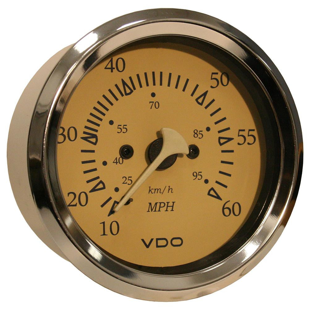VDO Allentare Teak 60MPH 3-3-8" (85mm) Pitot Speedometer