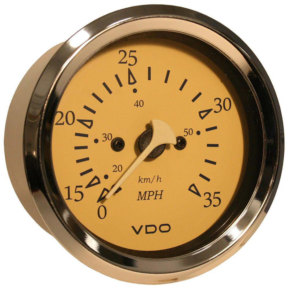 VDO Allentare Teak 35MPH 3-3-8" (85mm) Pitot Speedometer