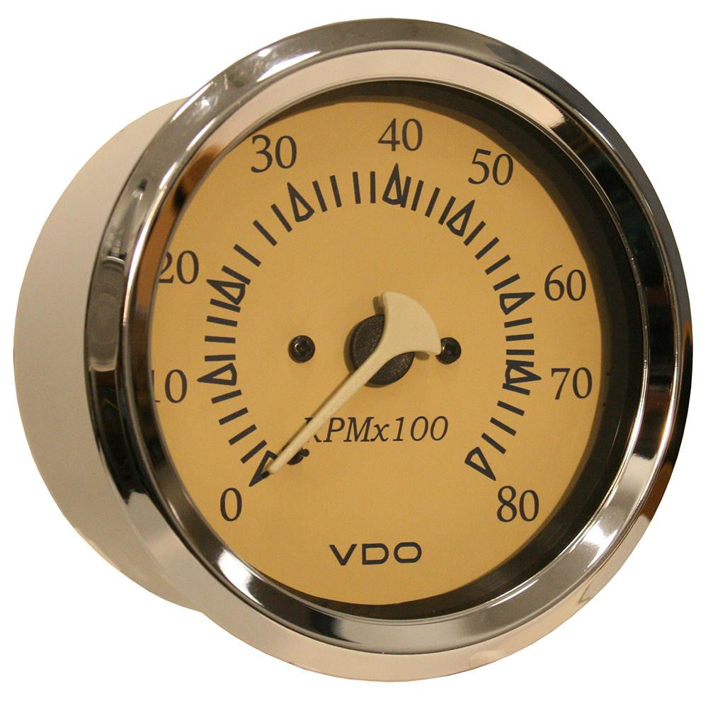 VDO Allentare Teak 8000RPM 3-3-8" (85mm) Outboard Tachometer - 12V