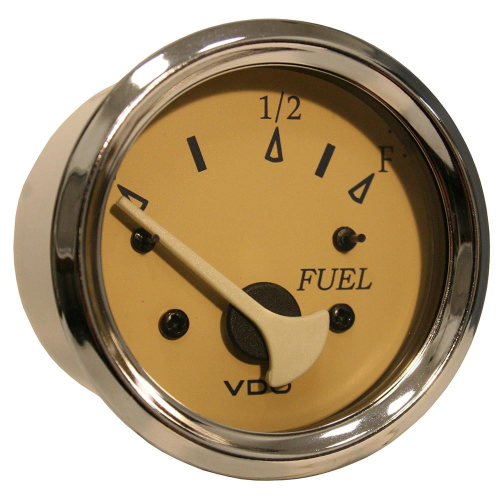 VDO Allentare Teak Fuel Level Gauge - Use w-Marine 240-33 Ohm Fuel Senders - 12V