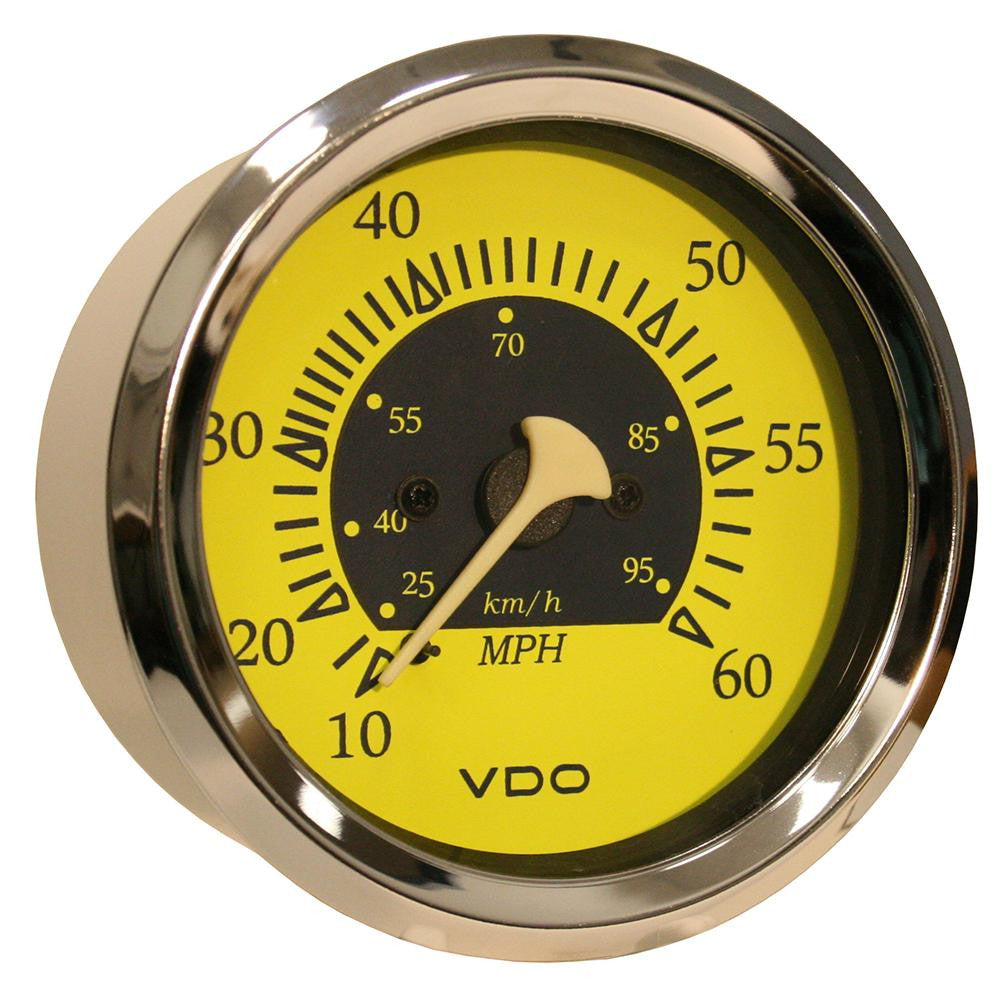 VDO Allentare Yellow-Blue 60MPH 3-3-8" (85mm) Pitot Speedometer