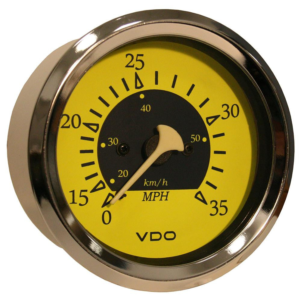 VDO Allentare Yellow-Blue 35MPH 3-3-8" (85mm) Pitot Speedometer