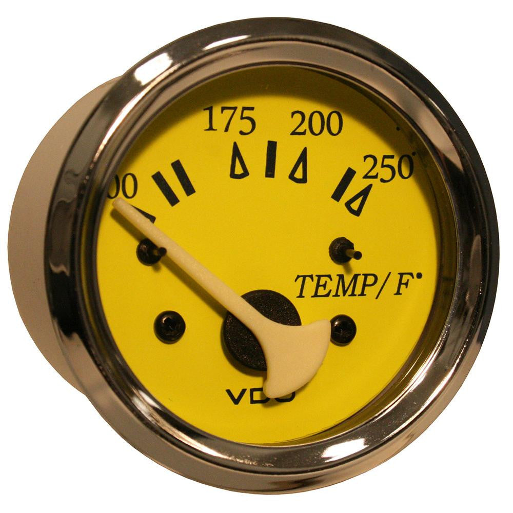 VDO Allentare Yellow-Blue 250°F Water Temperature Gauge - Use w-Marine 450-29 Ohm Sender - 12V