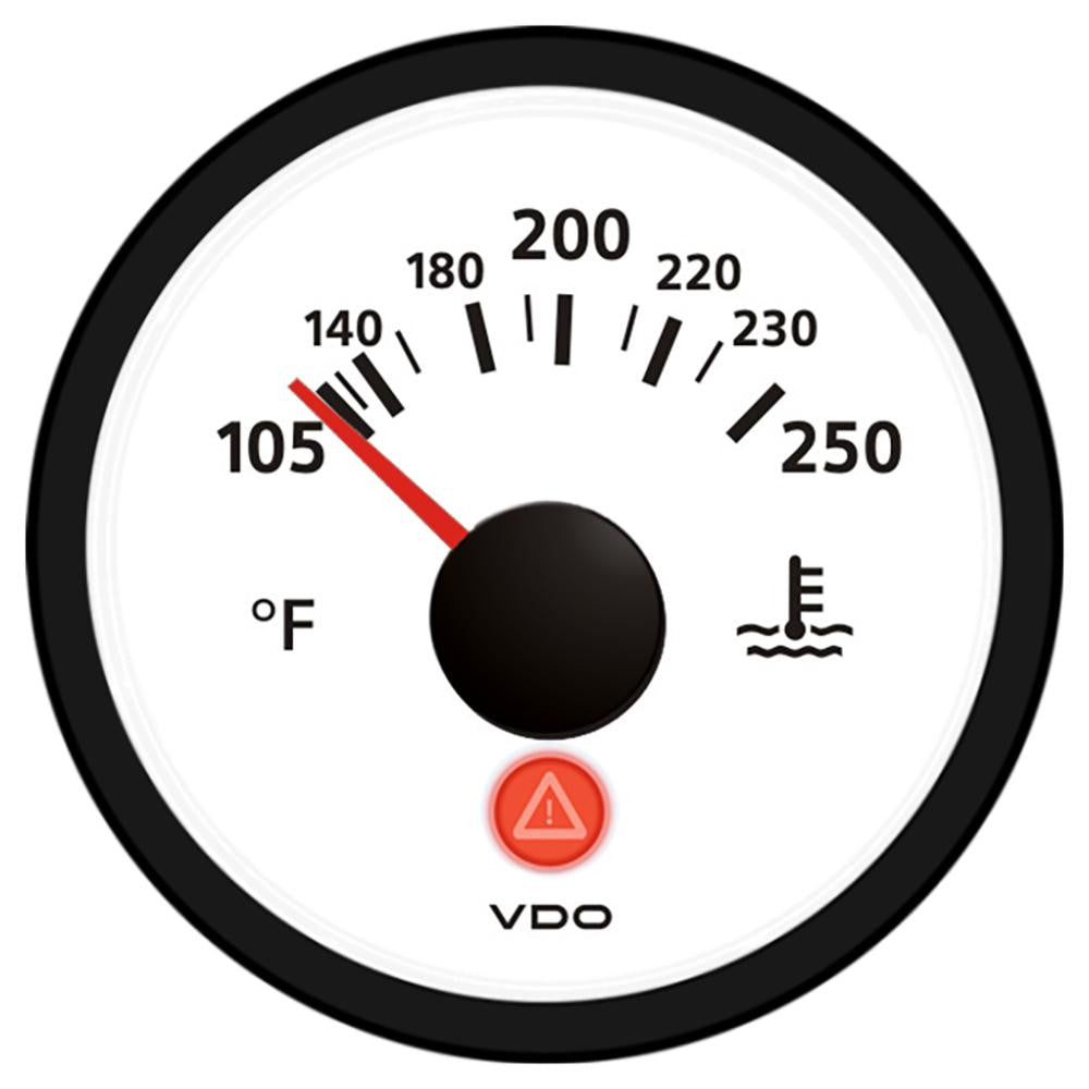 VDO Viewline Ivory 250°F Water Temperature Gauge 12-24V - Use with VDO Sender
