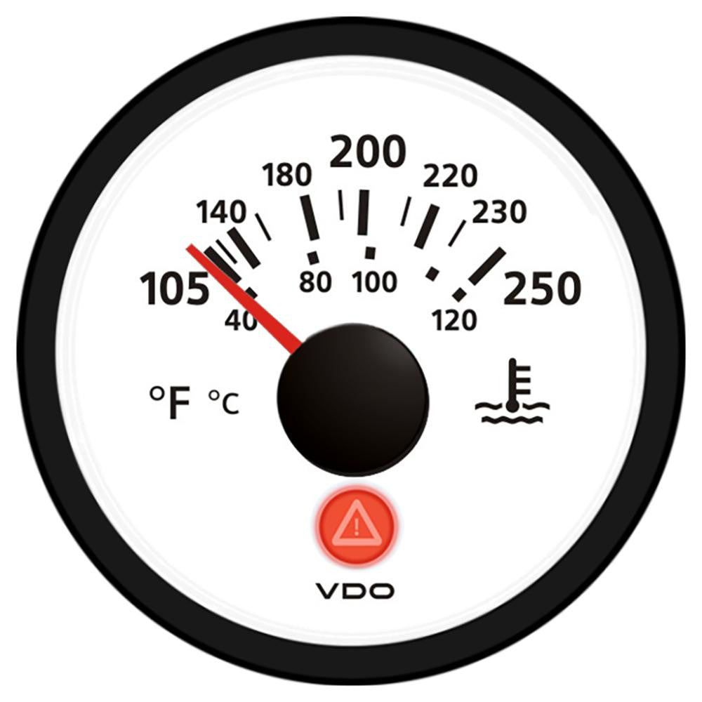 VDO Viewline Ivory 250°F-120°C Water Temperature Gauge 12-24V - Use with VDO Sender