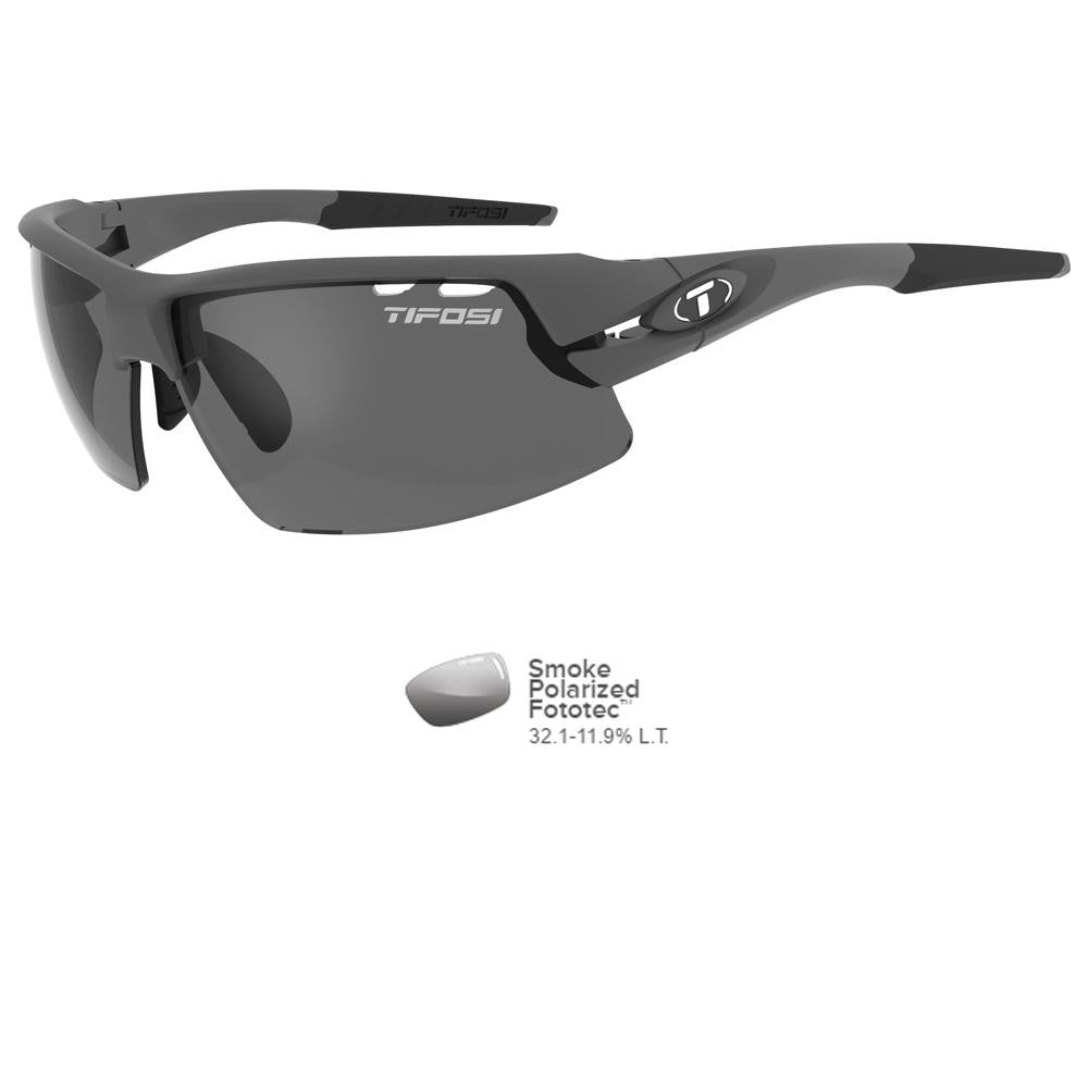 Tifosi Crit Polarized Fototec™ Matte Gunmetal Sunglasses - Smoke Polarized Fototec™