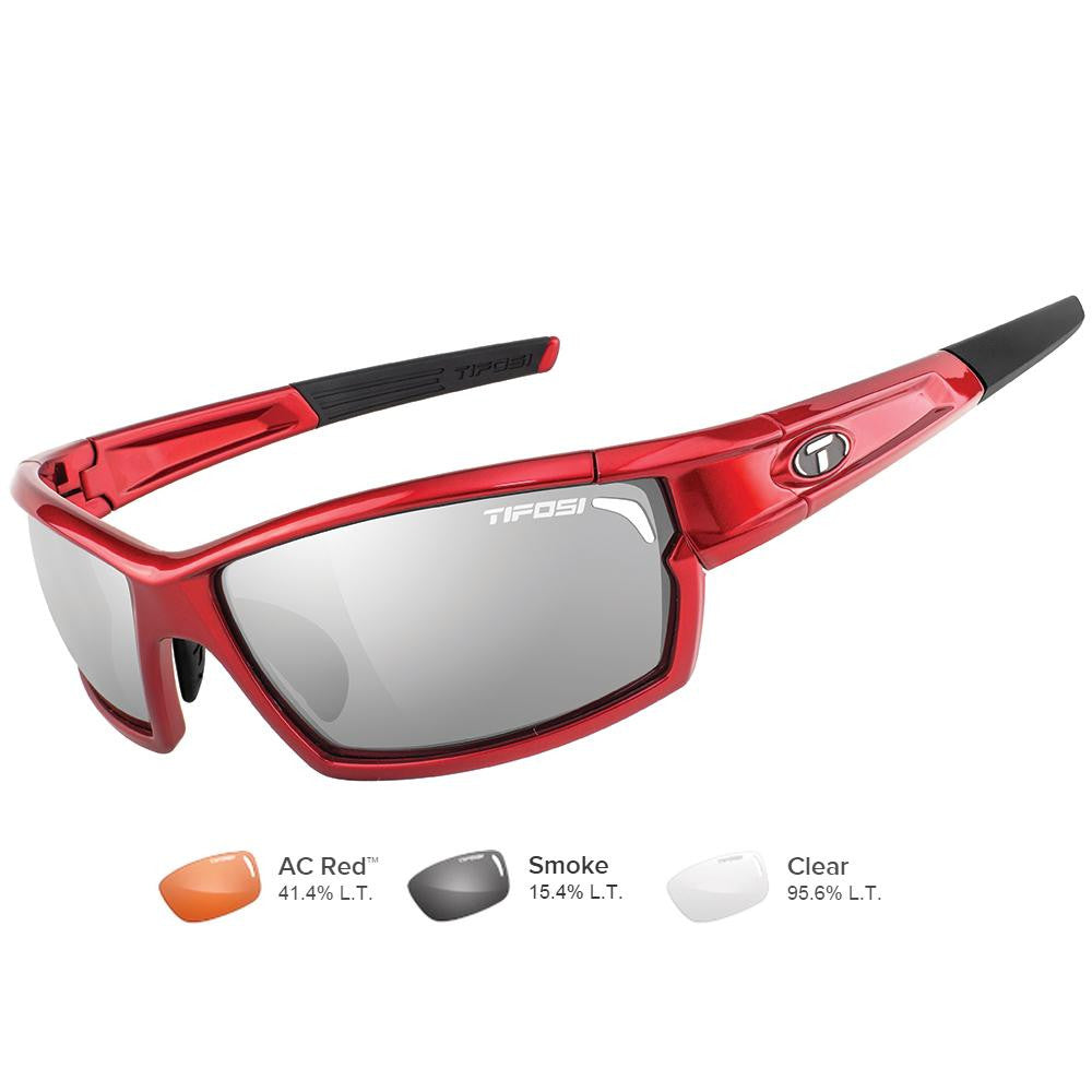 Tifosi Camrock Metallic Red Interchangeable Sunglasses - Smoke-AC Red™-Clear