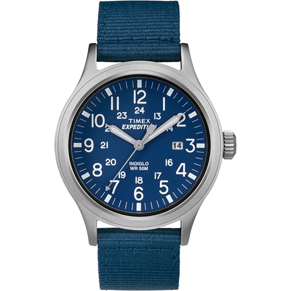 Timex Expedition® Scout Watch - Blue Dial-Tan Strap