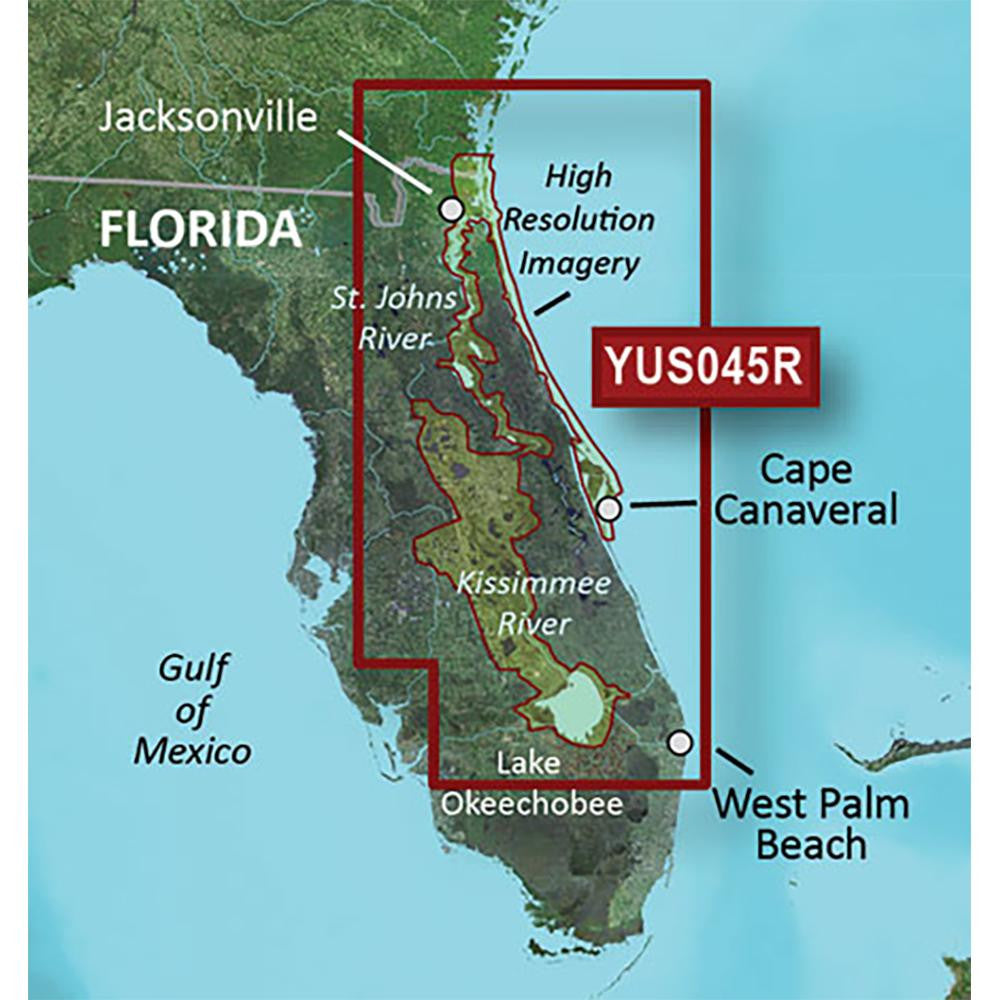 Garmin BlueChart® g2 HD w-High Resolution Satellite Imagery - Florida East Coast + St Johns + Kissimmee River System