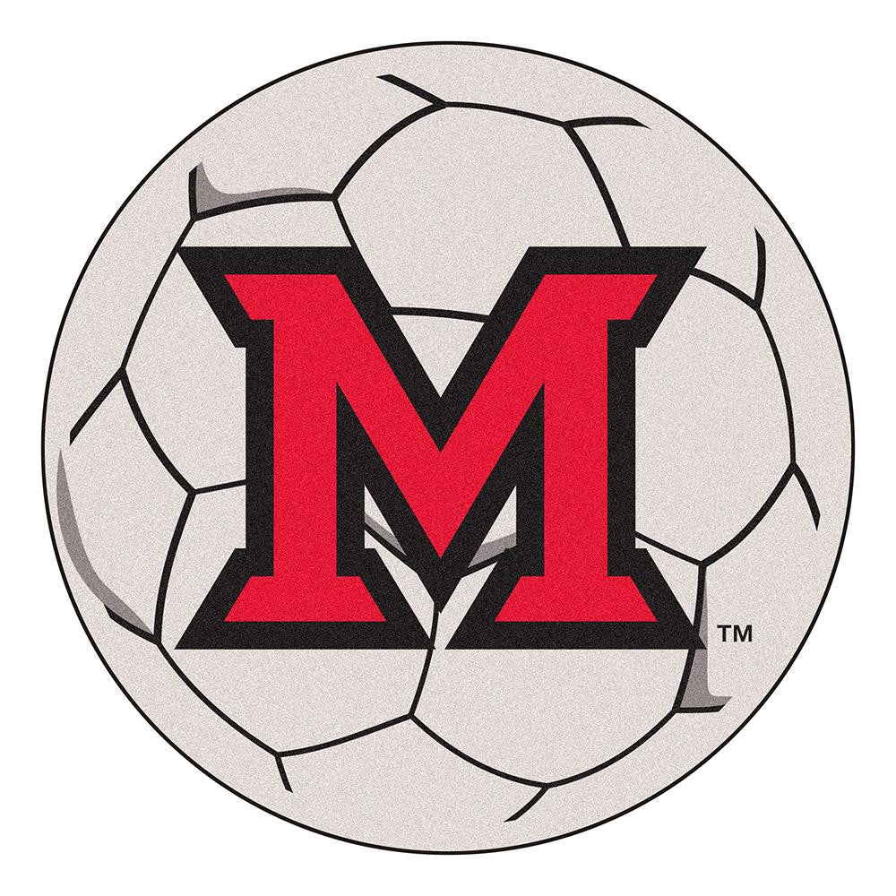 Miami Ohio Redhawks NCAA Soccer Ball Round Floor Mat (29)