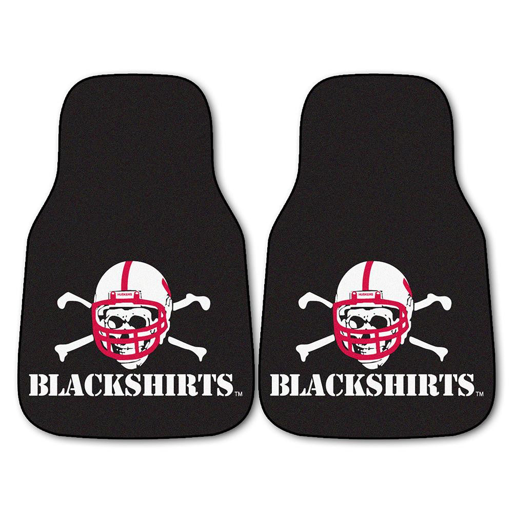 Nebraska Cornhuskers NCAA 2-Piece Printed Carpet Car Mats (18x27)