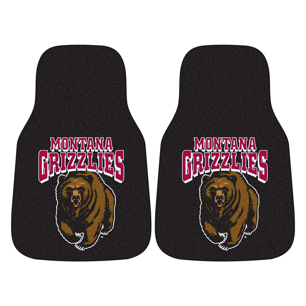 Montana Grizzlies NCAA 2-Piece Printed Carpet Car Mats (18x27)
