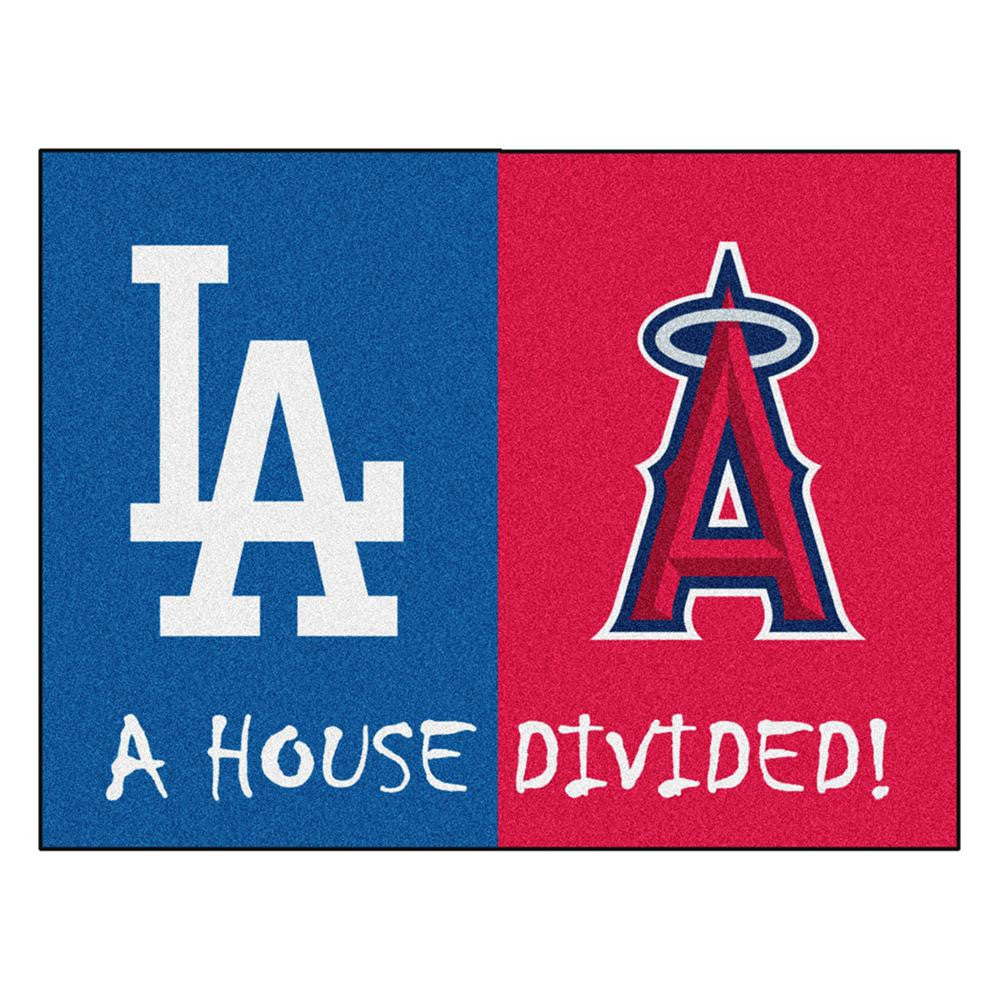 Dodgers - Angels MLB House Divided NFL All-Star Floor Mat (34x45)