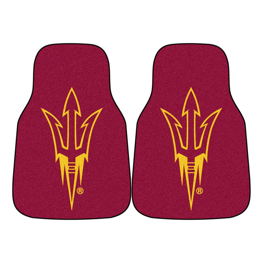 Arizona State Sun Devils NCAA 2-Piece Printed Carpet Car Mats (18x27)