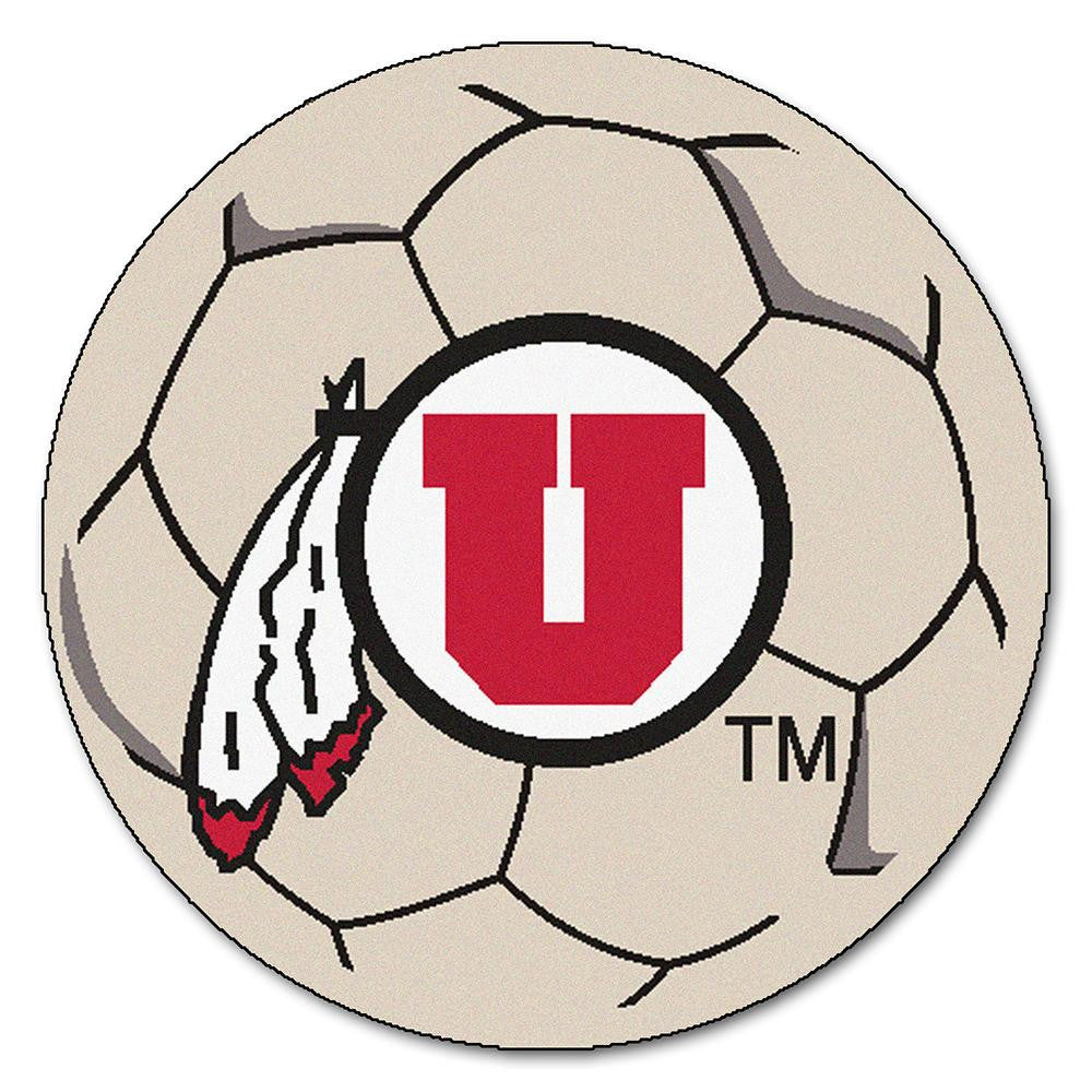 Utah Runnin Utes NCAA Soccer Ball Round Floor Mat (29)