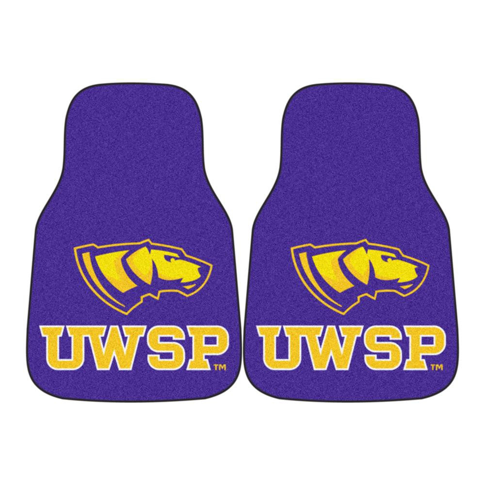 Wisconsin-Stevens Point Pointers NCAA 2-Piece Printed Carpet Car Mats (18x27)